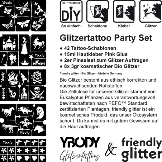 Glitzer Tattoo Set Party